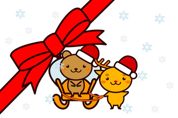 クリスマスフレームの動物シリーズ
