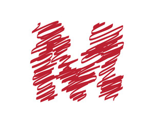 M Scribble Doodle Letter Logo
