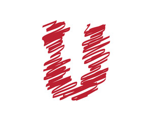 U Scribble Doodle Letter Logo