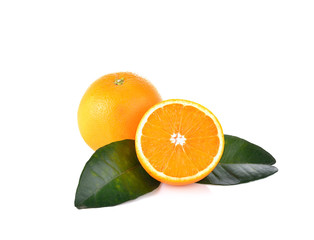 Orange fruit on white background