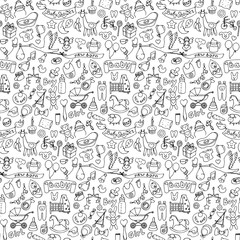 Seamless hand drawn doodle baby pattern © kronalux