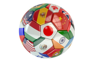 soccer ball with flags of countries