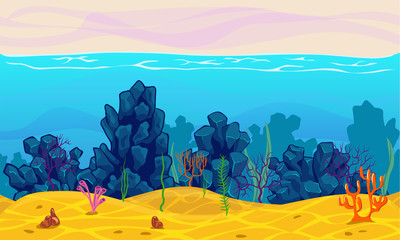 Underwater seamless landscape. - 97698795