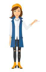 Woman with chalk in hand.