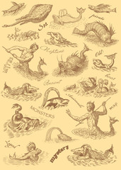 Monsters art illustration