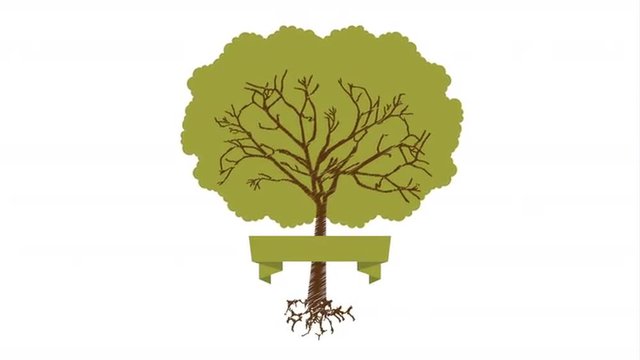 Ecology design with tree, Video Animation