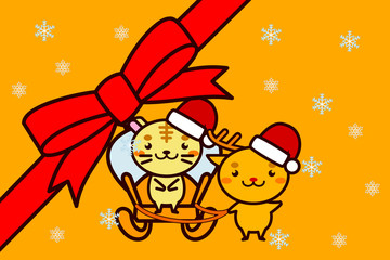 クリスマスフレームの動物シリーズ