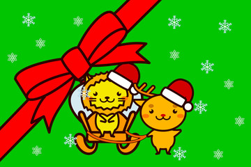 クリスマスフレームの動物シリーズ