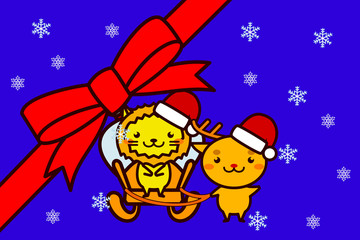 クリスマスフレームの動物シリーズ
