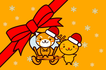 クリスマスフレームの動物シリーズ