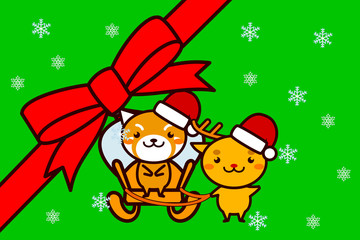 クリスマスフレームの動物シリーズ
