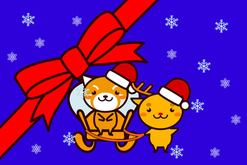クリスマスフレームの動物シリーズ