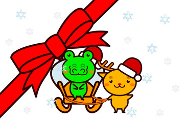 クリスマスフレームの動物シリーズ