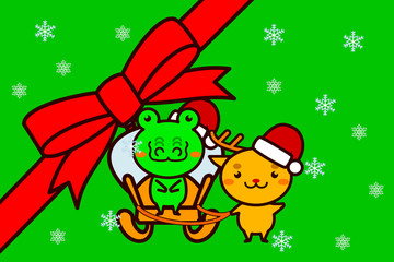 クリスマスフレームの動物シリーズ