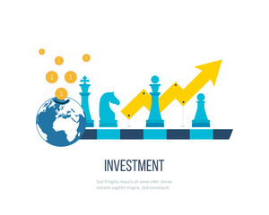 Concept for investment, financial srategy, banking, strategic management. Investment business. 