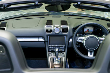 Interior of a modern automobile showing the dashboard