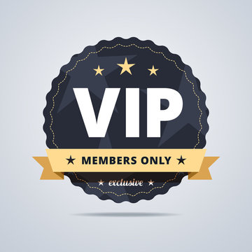 Round badge for VIP club members.