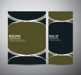Abstract brochure business design template or roll up. Vector illustration.
