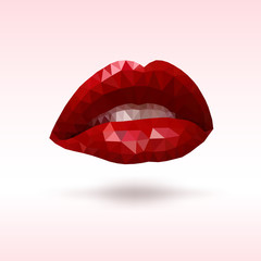 Female lips with triangles.