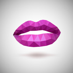 Pink lips made of triangles.