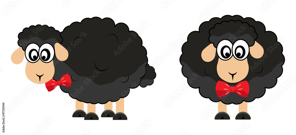 Wall mural sheep black funny