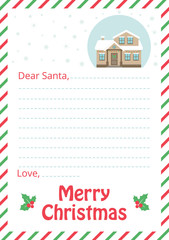 letter to santa with christmas house