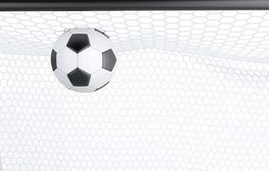 3d Soccer ball in net