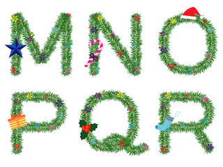 Christmas tree font