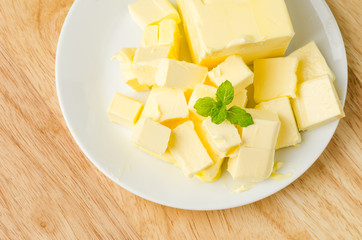 Slice of butter for baking or cooking