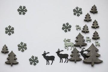 Naklejka premium Winterwald auf weissem Hintergrund,
