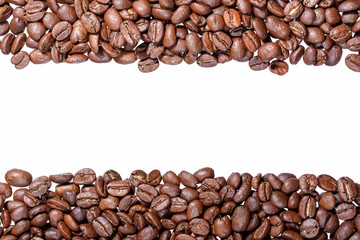 Frame of roasted coffee beans.
