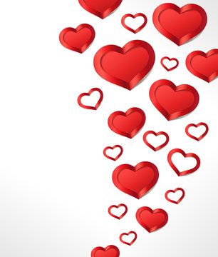 Valentine's Day background with Red hearts.