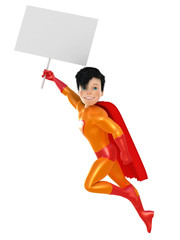 Little superhero posing