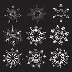 Elegant Christmas snowflakes set
