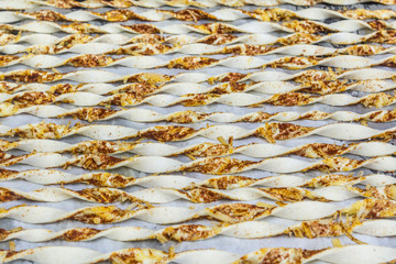 many twist bread sticks with cheese and cinnamon