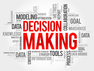 Decision Making word cloud, business concept