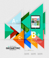 Abstract info banner with options, geometric paper style