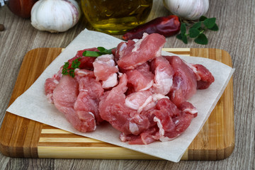 Diced pork meat