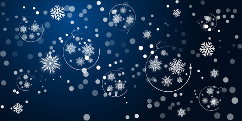 Fototapeta na wymiar New Year Christmas decorations hanging on a blue background