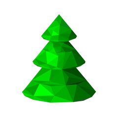 Obraz premium Polygonal green Christmas tree
