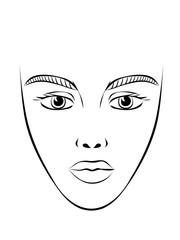 Vector illustration of face chart makeup blank