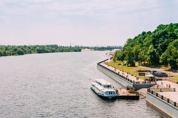 Passenger Cruise Ship On River in Gomel, Belarus