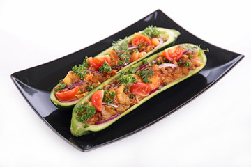 baked zucchini with beef and vegetable