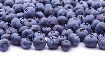 Group of fresh blueberries isolated on white 