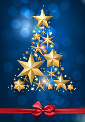 Christmas starry card.