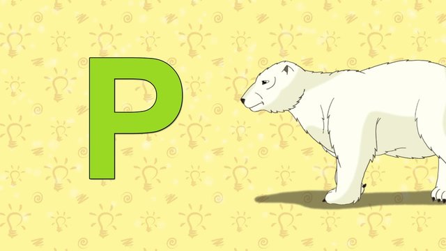 Polar bear. English ZOO Alphabet - letter P
Белый медведь и буква P зоологического английского алфавита