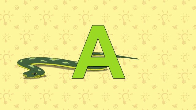 Anaconda. English ZOO Alphabet - letter A
Анаконда и буква А зоологического английского алфавита