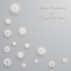 Vector christmas snowflake background and text design of year 2016.