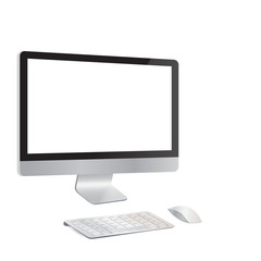 Computer display isolated on white . Vector illustration eps10