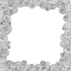 Abstract vector decorative frame with curling lines. You can use any color of background